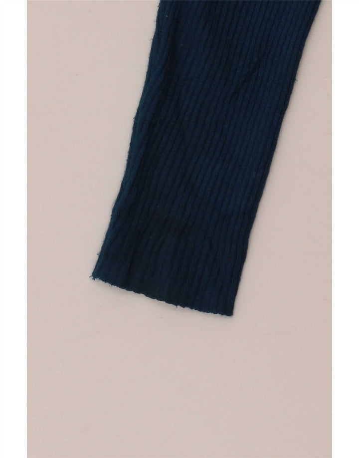 Marks & Spencer Womens Regular Top Long Sleeve UK 12 Medium Blue Flecked
