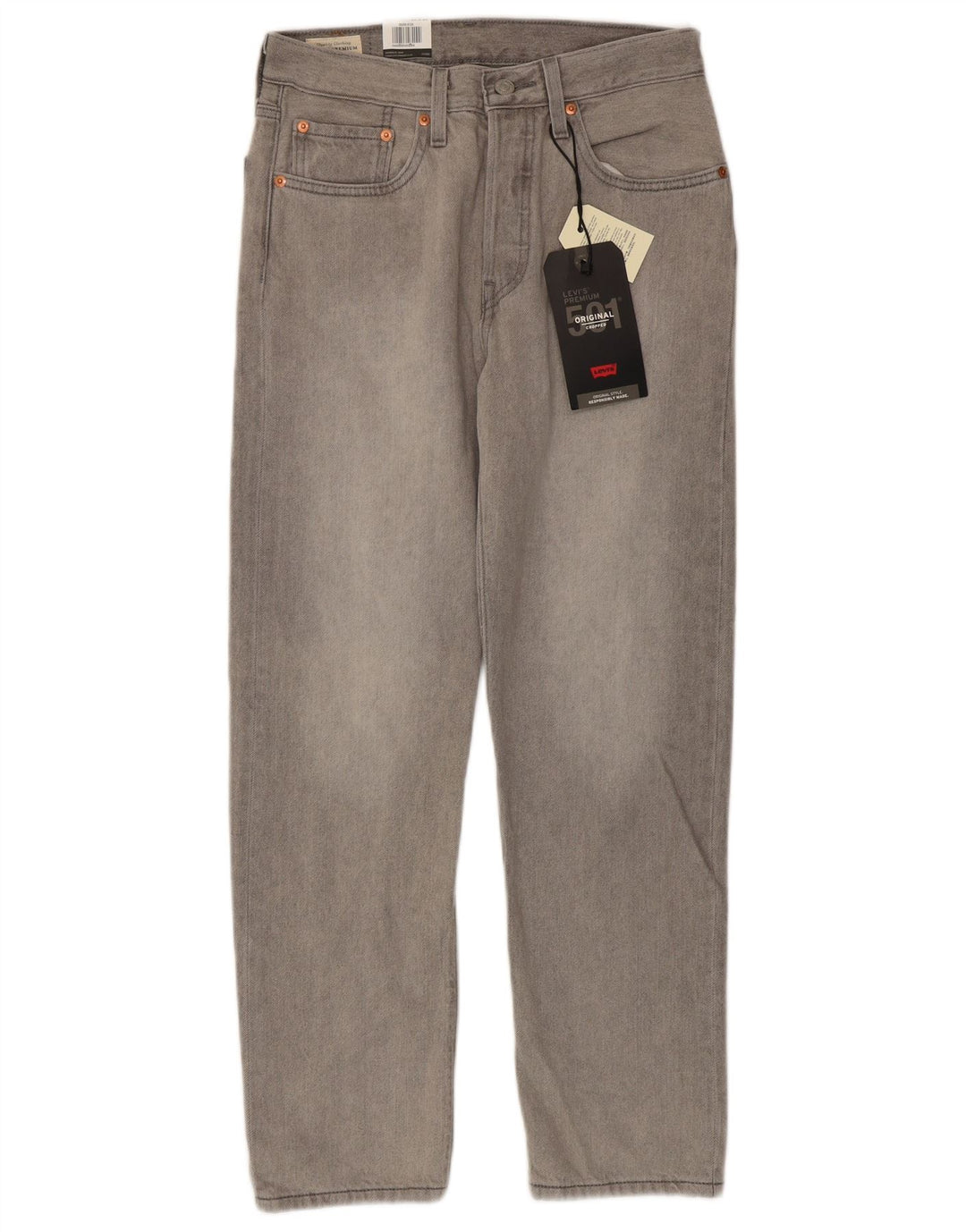 Levi's ženske 501 ravne traperice W26 L28 sivi pamuk