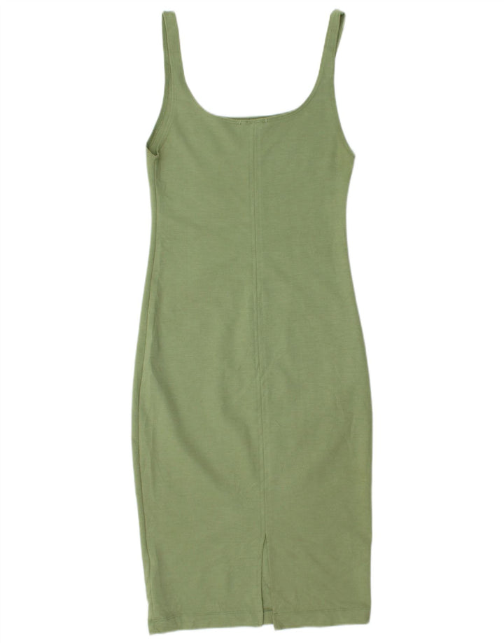 ZARA Womens Sleeveless Bodycon Dress UK 12 Medium Green Polyester