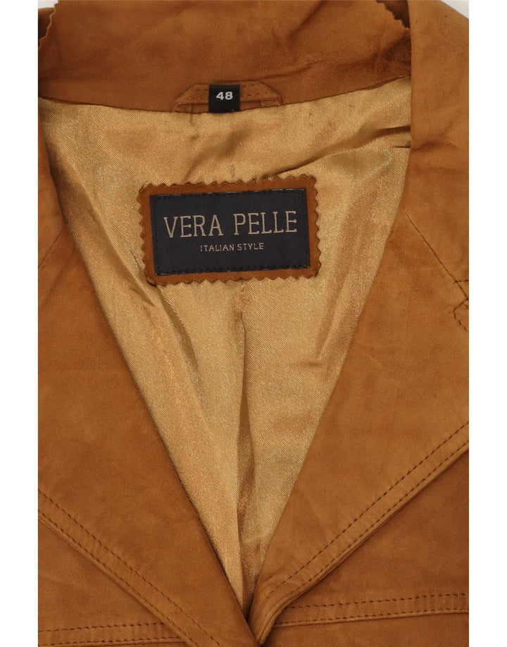 Vintage ženska jakna od brušene kože IT 48 XL, bež koža