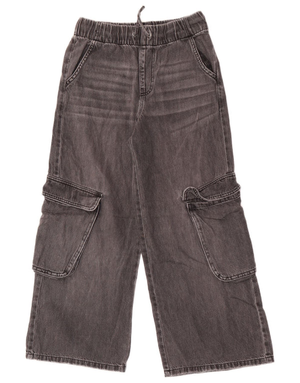Zara Girls Cargo široke traperice 11-12 godina W26 L25 sivi pamuk