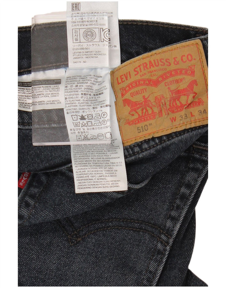 LEVI'S muške 510 uske traperice W33 L34 tamnoplavi pamuk