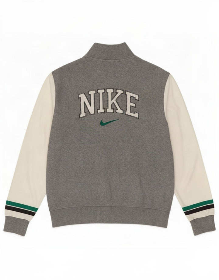 Nike muška gornja jakna s grafičkim motivima, mala siva, pamuk u blokovima boja
