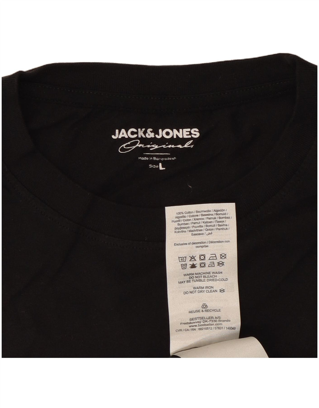 Jack & Jones muška majica kratkih rukava Veliki crni pamuk