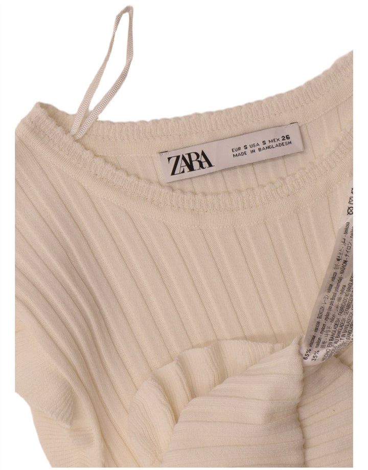 Zara ženski gornji dio kratke bluze UK 8 Mala bijela viskoza