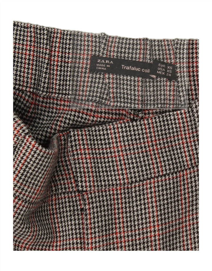 ZARA Womens Slim Suit Trousers XS W26 L27 Grey Check Polyester Vintage Zara and Second-Hand Zara from Messina Hembry 