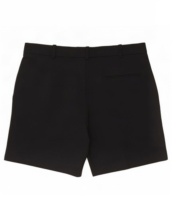 Zara Womens High Waist Chino Shorts Large W30 Black Cotton