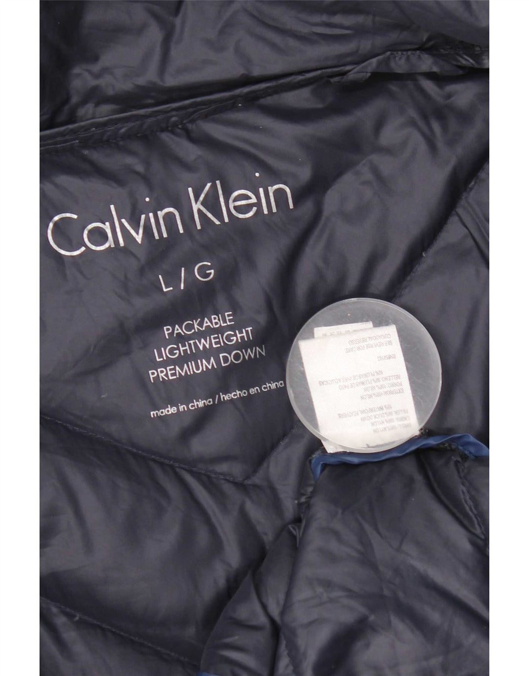 Calvin Klein ženski podstavljeni kaput UK 16 Veliki tamnoplavi najlon