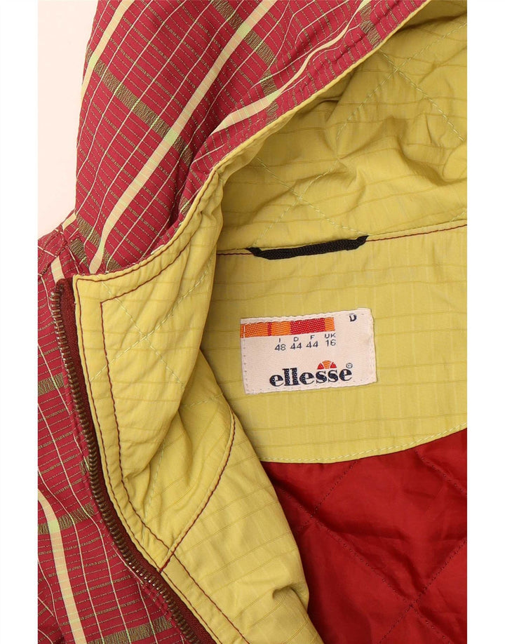 Ellesse ženska velika vjetrovka s kapuljačom UK 16 veliki crveni karirani