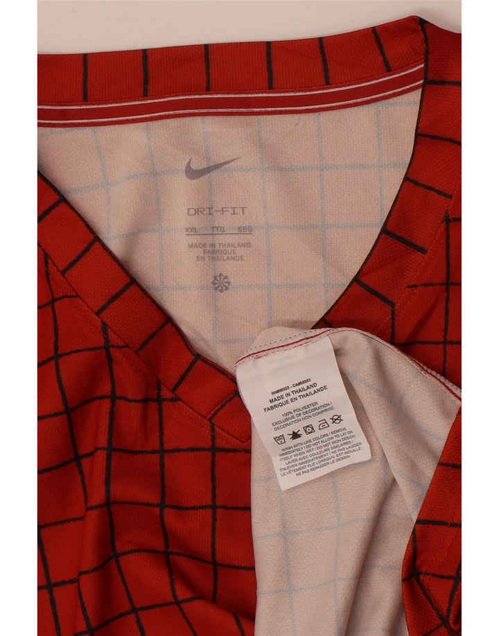 Nike Dri Fit T-Shirt Top 2XL narančasti karirani poliester