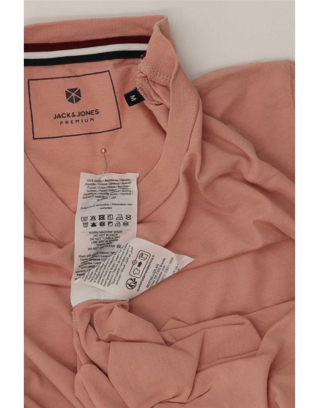Jack & Jones muška majica kratkih rukava srednje veličine, ružičasti pamuk