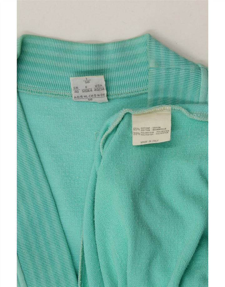 BELFE Mens Cardigan Sweater UK 40 Medium Turquoise Cotton Vintage Belfe and Second-Hand Belfe from Messina Hembry 