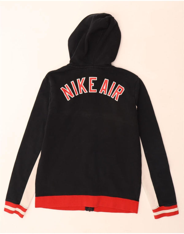 NIKE Boys Graphic Zip Hoodie pulover 13-14 Years XL Black Colourblock
