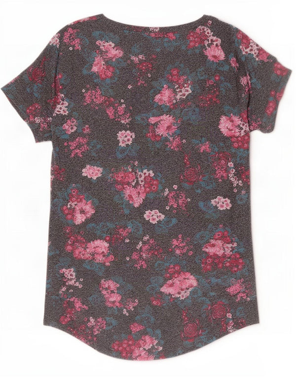 Superdry ženska majica kratkih rukava s grafičkim motivima UK 6 XS Sivi cvjetni pamuk