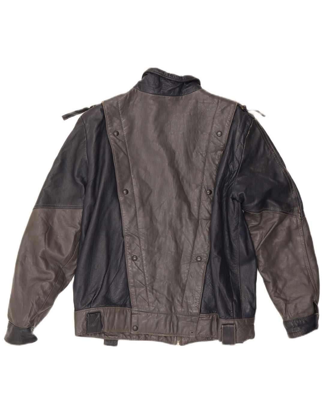 VINTAGE ženska kožna jakna UK 14 srednje siva boja