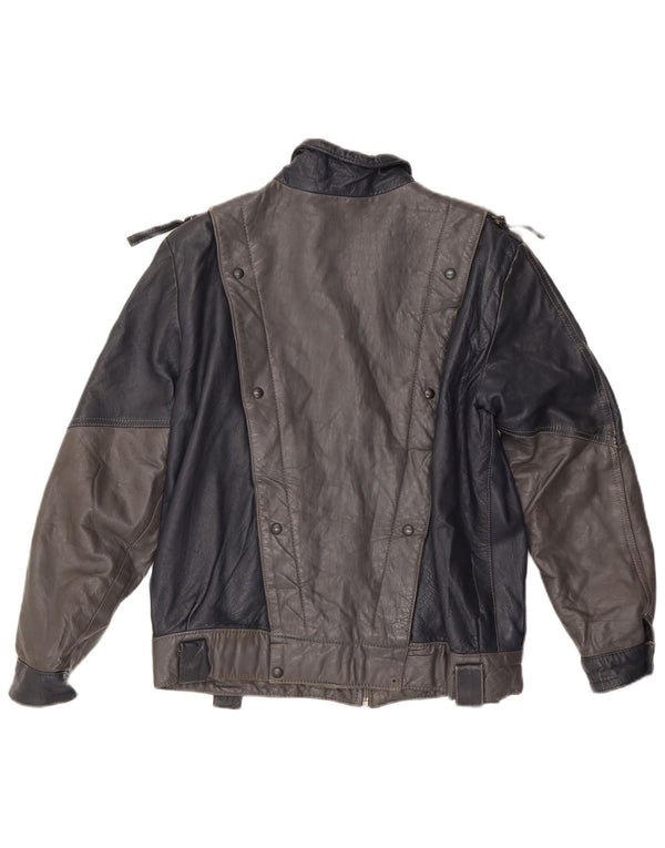 VINTAGE ženska kožna jakna UK 14 srednje siva boja