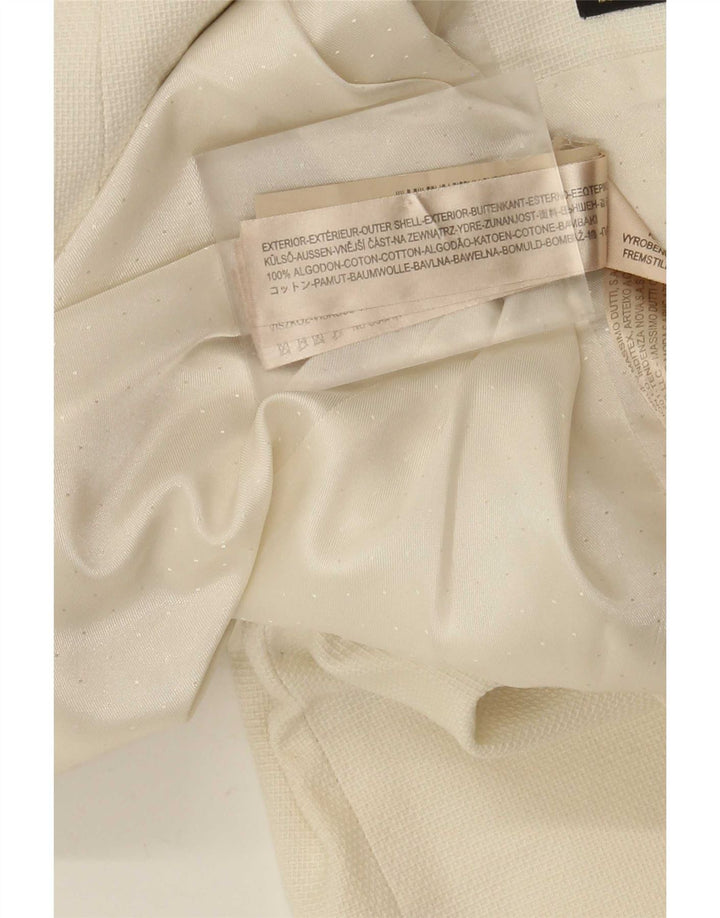 Massimo Dutti Ženska jakna s 1 gumbom EU 40, srednje bijeli pamuk