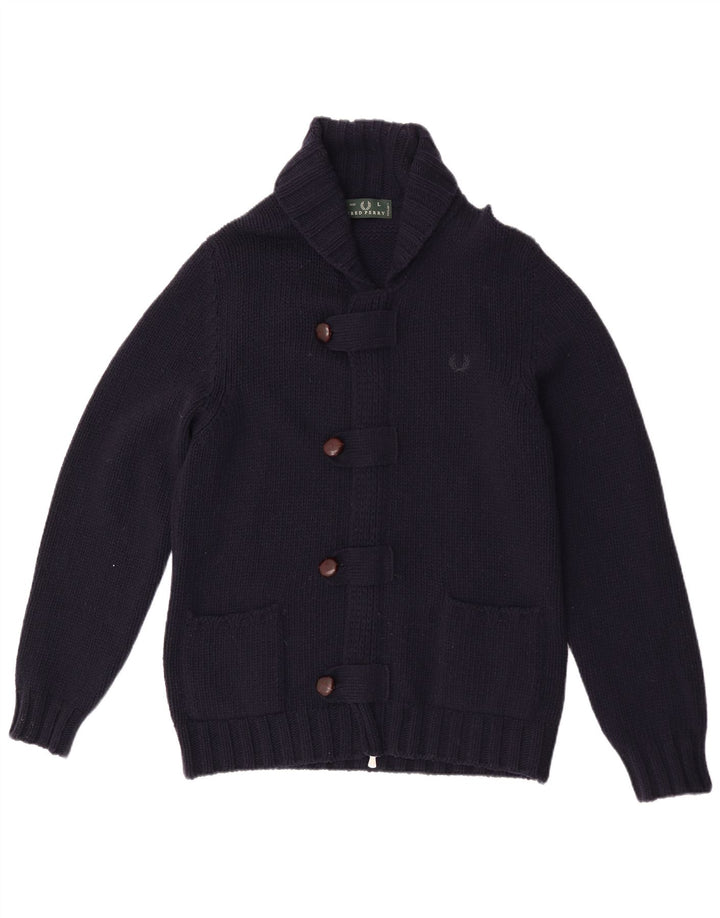 Fred Perry muški kardigan pulover veliki tamnoplavi vuneni