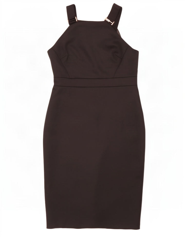 Ted Baker ženska haljina bez rukava uz kroj veličine 5 XL crni poliester