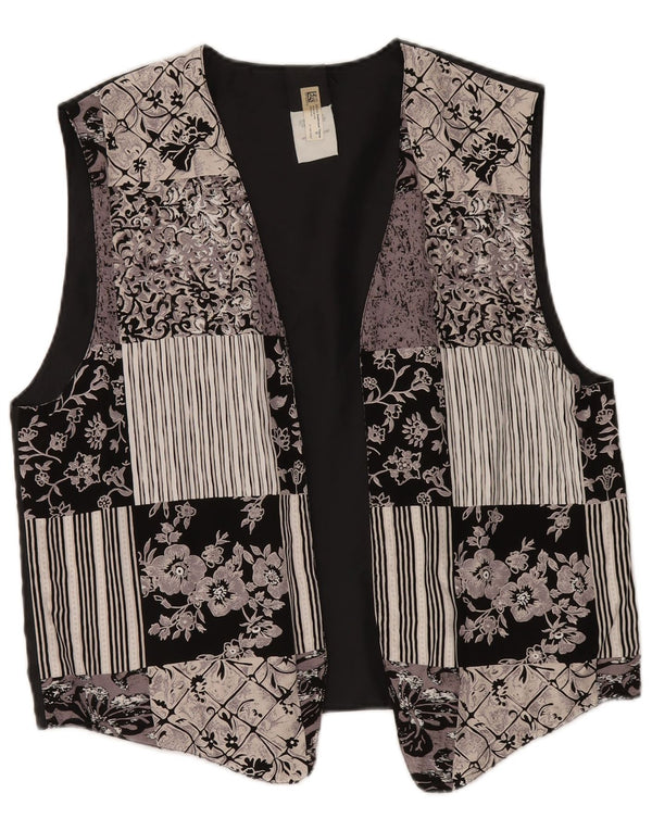 Vintage ženski prsluk UK 18 XL Višebojni patchwork poliester