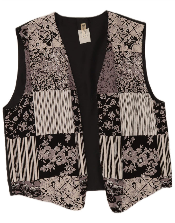 Vintage ženski prsluk UK 18 XL Višebojni patchwork poliester