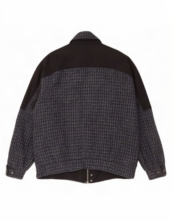 Vintage muška bomber jakna IT 54 2XL siva karirana vuna