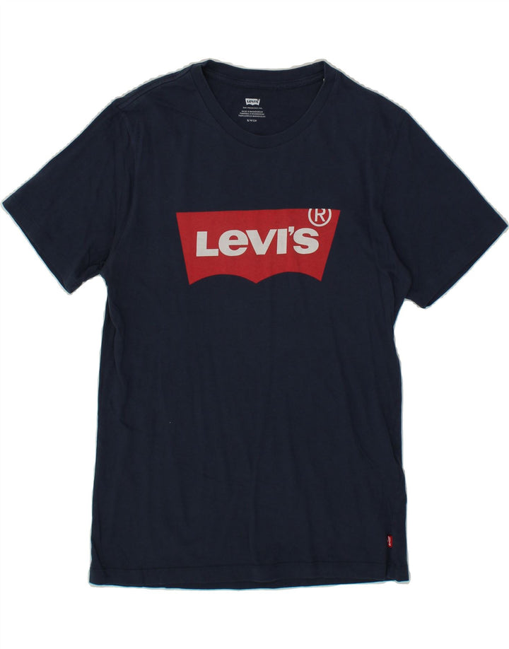 LEVI'S Mens Graphic T-Shirt Top Small Navy Blue Cotton Vintage Levi's and Second-Hand Levi's from Messina Hembry 