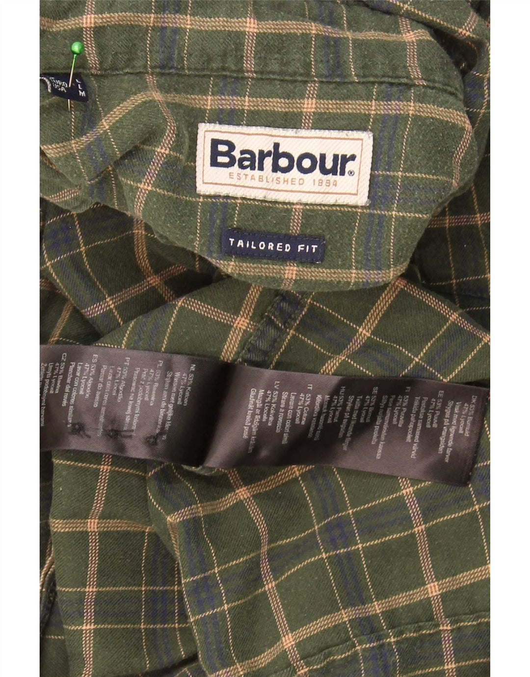 Barbour muška krojena košulja velikog kaki kariranog pamuka