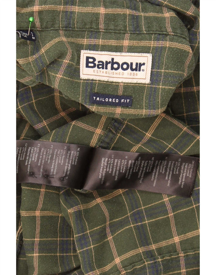 Barbour muška krojena košulja velikog kaki kariranog pamuka