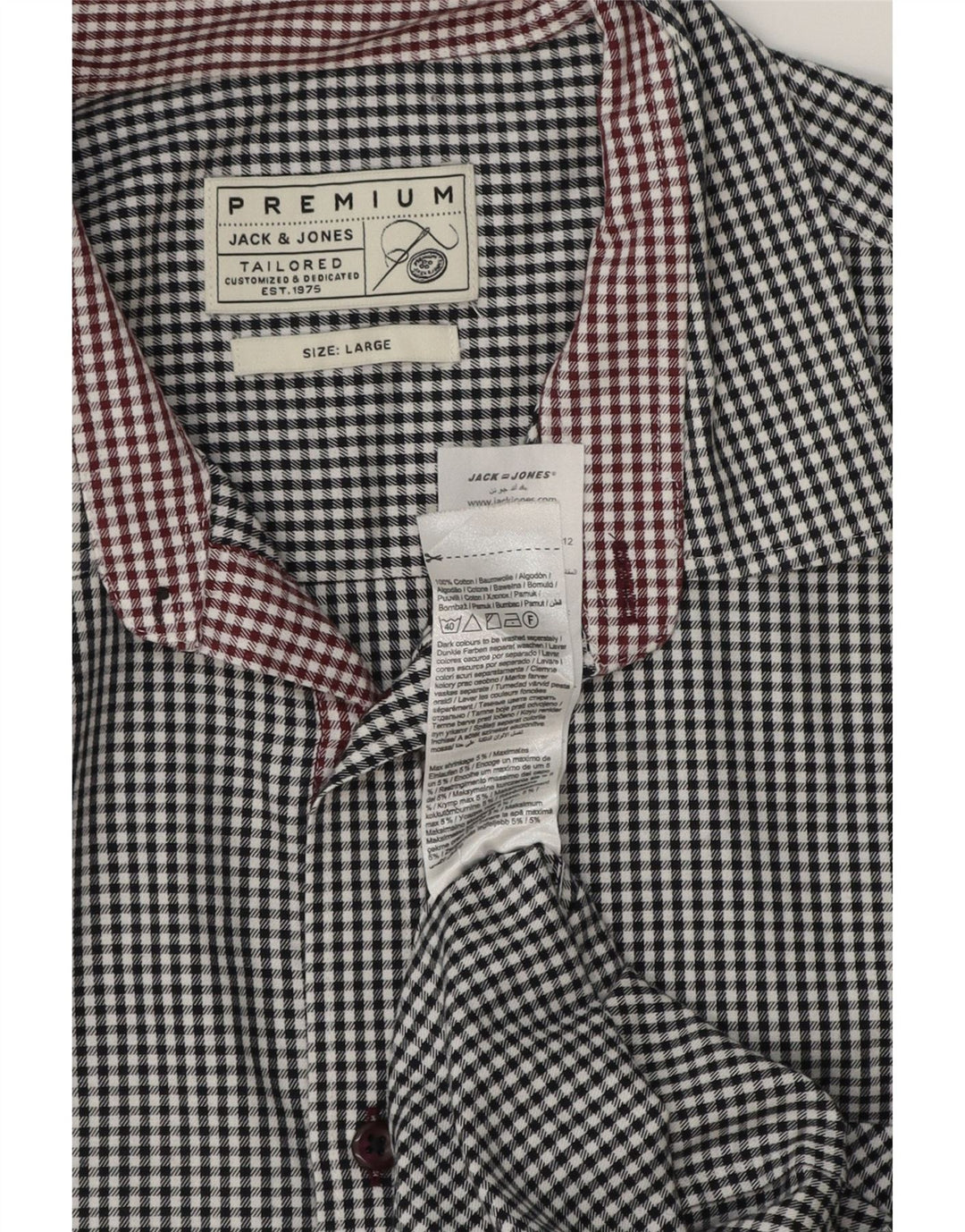 Jack & Jones muška košulja velika bijela gingham pamuk