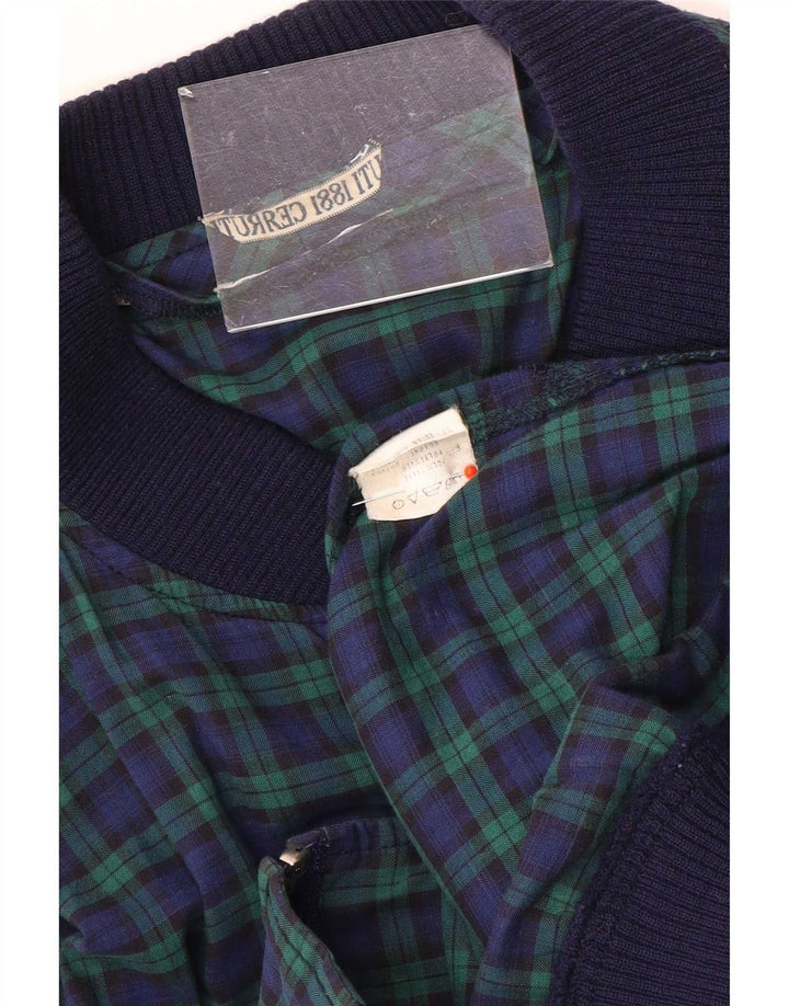 Cerruti 1881 muška bomber jakna UK 40 veliki zeleni karirani poliester