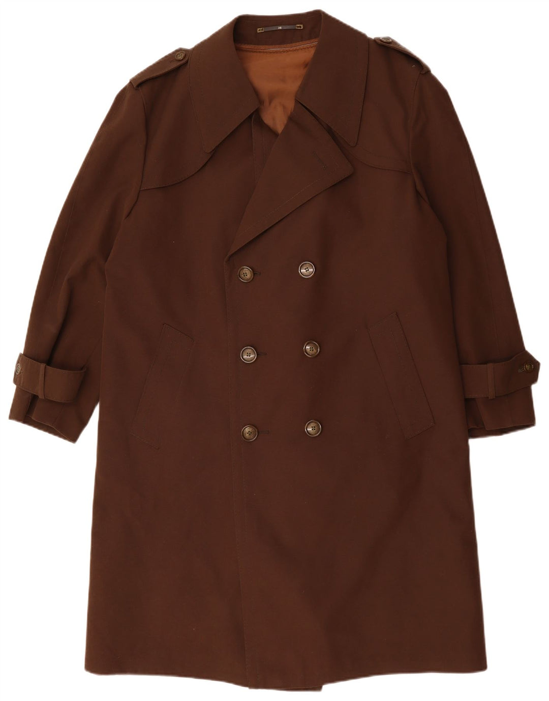 Vintage muški kaput s dvostrukim kopčanjem UK 38 srednje smeđe boje