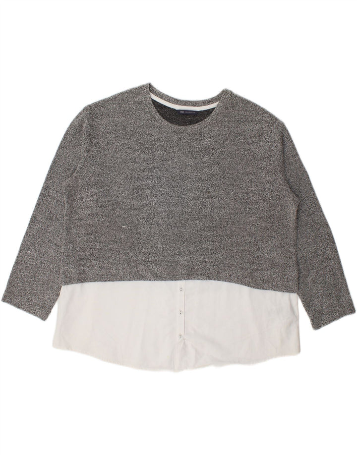 Marks & Spencer Top ženska bluza UK 20 2XL sivi flekasti poliester