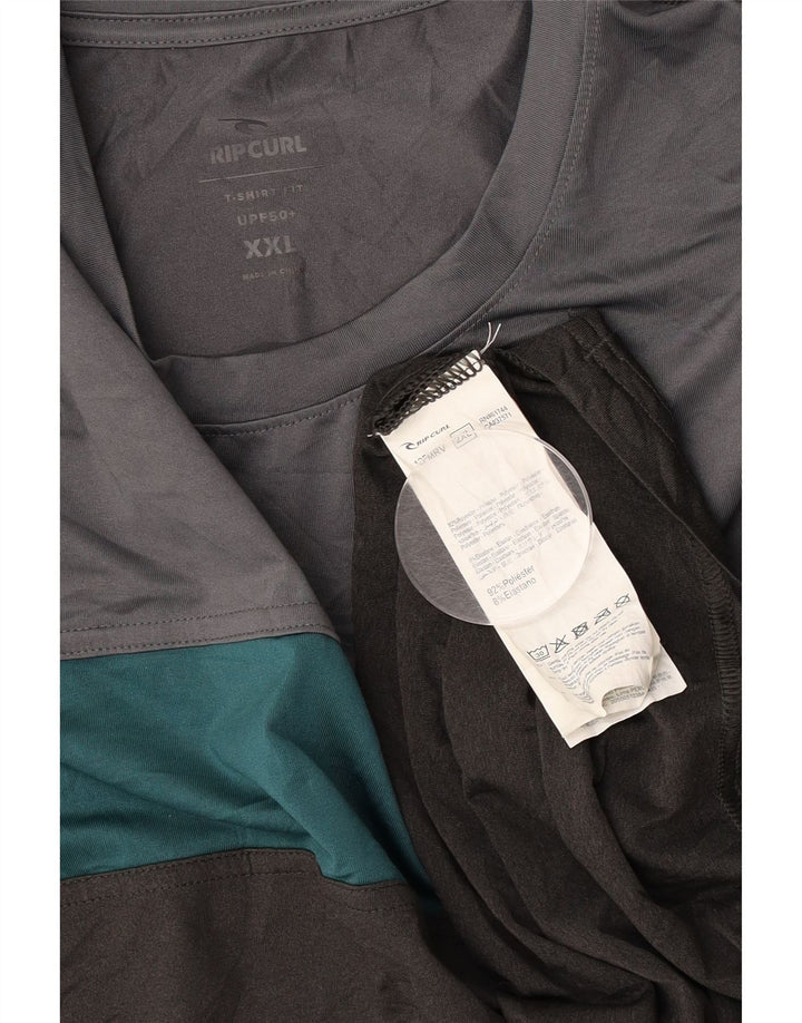 RIP CURL Muška majica kratkih rukava 2XL sivi poliester u blokovima boja