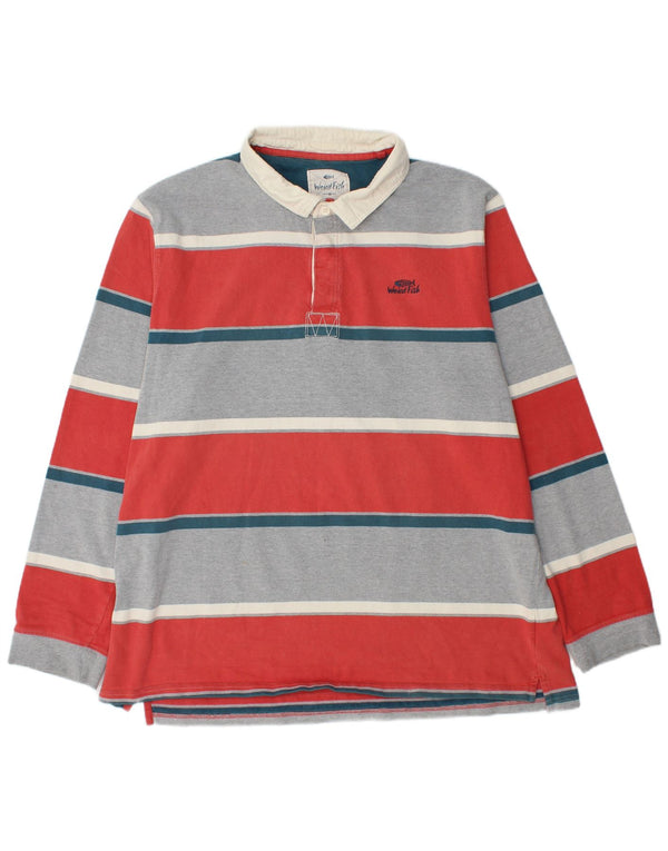 WEIRD FISH Muška ragbi polo majica dugih rukava 2XL na višebojne pruge