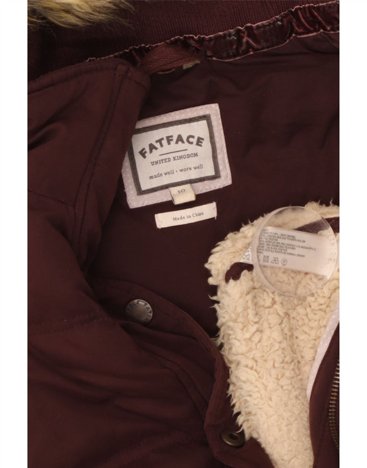 Fat Face Ženska podstavljena majica s kapuljačom UK 10, mali tamnocrveni poliester