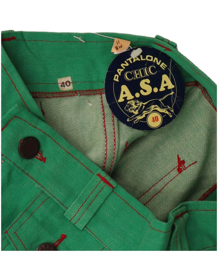 Chic ženske lepršave ležerne hlače IT 40 male W24 L28 zelene