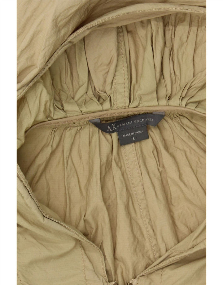 ARMANI EXCHANGE Womens Hooded Overcoat UK 14 Large Beige Vintage Armani Exchange and Second-Hand Armani Exchange from Messina Hembry 
