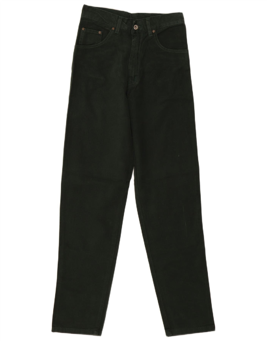 VINTAGE ženske uske traperice visokog struka EU 36 male W28 L31 zeleni pamuk