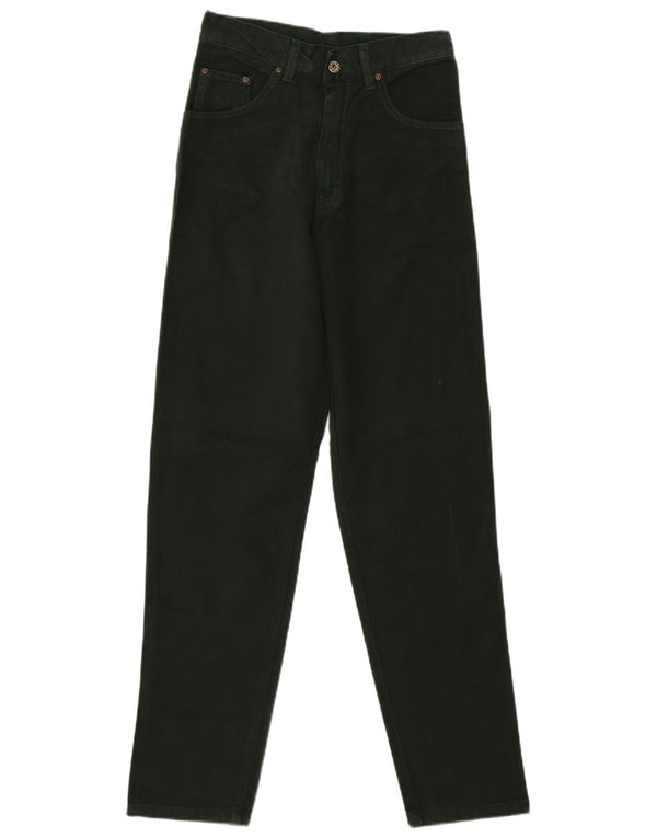 VINTAGE ženske uske traperice visokog struka EU 36 male W28 L31 zeleni pamuk