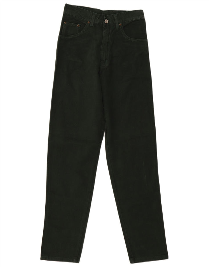 VINTAGE ženske uske traperice visokog struka EU 36 male W28 L31 zeleni pamuk