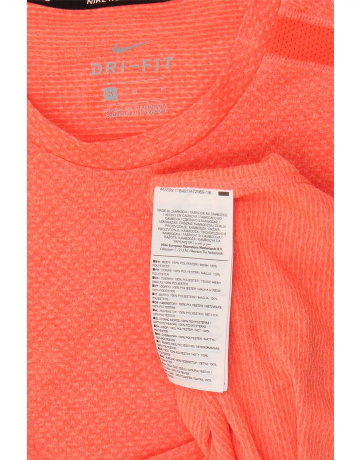 Nike Dri Fit T-Shirt Top Medium Orange Poliester