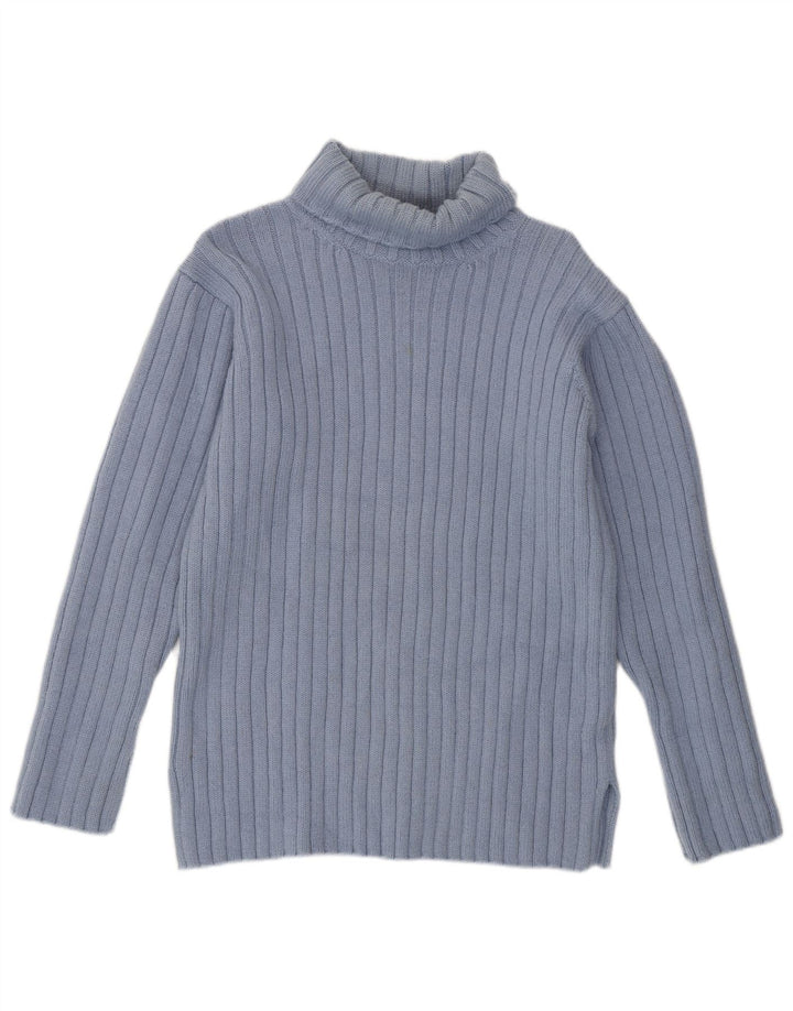 JIGSAW Ženski pulover s rol izrezom UK 14 Srednje plava vuna