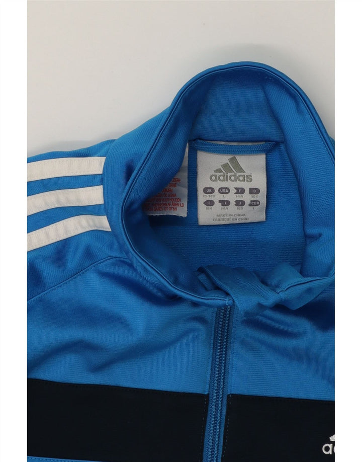 ADIDAS Boys Tracksuit Top Jacket 13-14 Years Blue Colourblock Polyester Vintage Adidas and Second-Hand Adidas from Messina Hembry 
