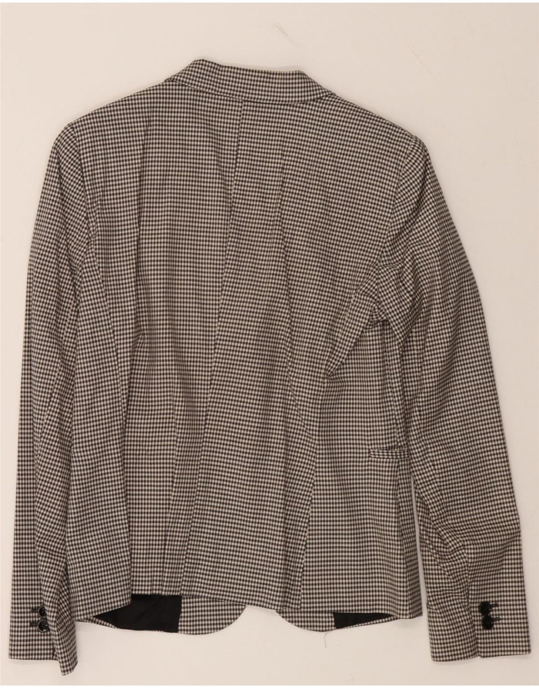 MASSIMO DUTTI Womens 2 Button Blazer Jacket EU 40 Medium Black Gingham Vintage Massimo Dutti and Second-Hand Massimo Dutti from Messina Hembry 