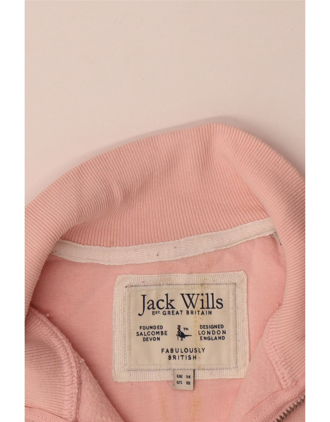 Jack Wills Ženska prekomjerna trenirka s motivima UK 14, velika ružičasta