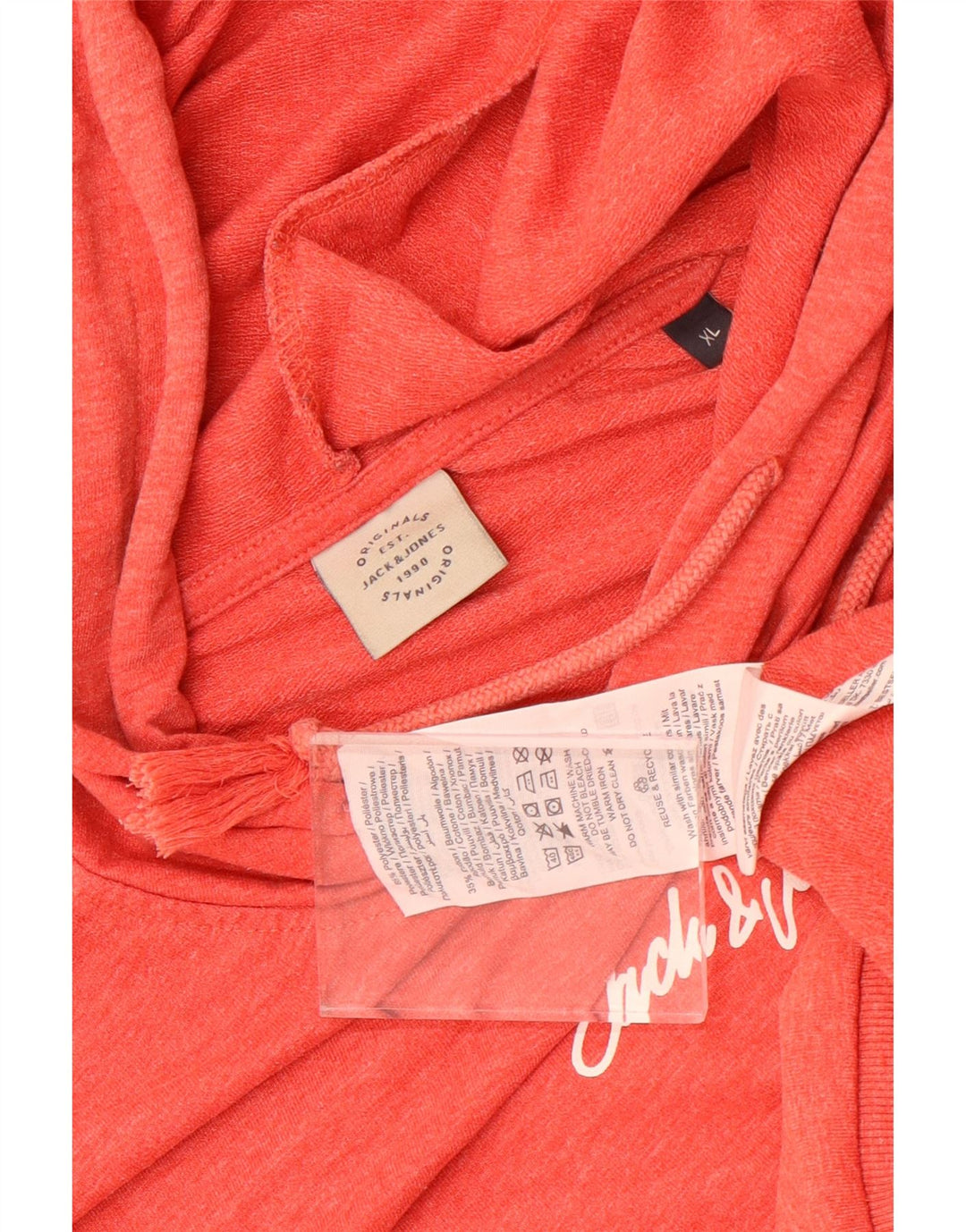 Jack & Jones muška majica s kapuljačom XL crveni poliester