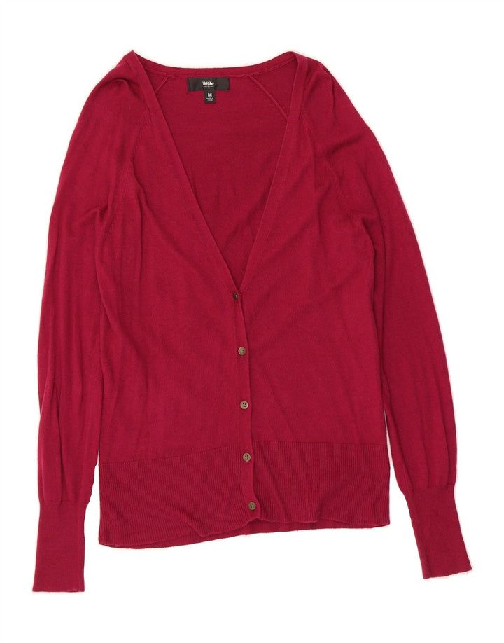 MOSSIMO Womens Cardigan Sweater UK 12 Medium Burgundy Nylon Vintage Mossimo and Second-Hand Mossimo from Messina Hembry 