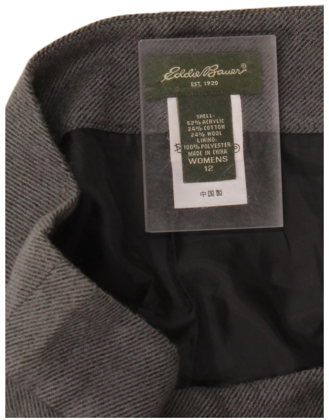 EDDIE BAUER Ženska suknja A-kroja US 12 Large W32 Siva akril