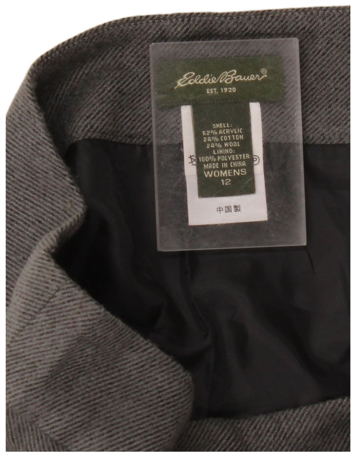 EDDIE BAUER Ženska suknja A-kroja US 12 Large W32 Siva akril